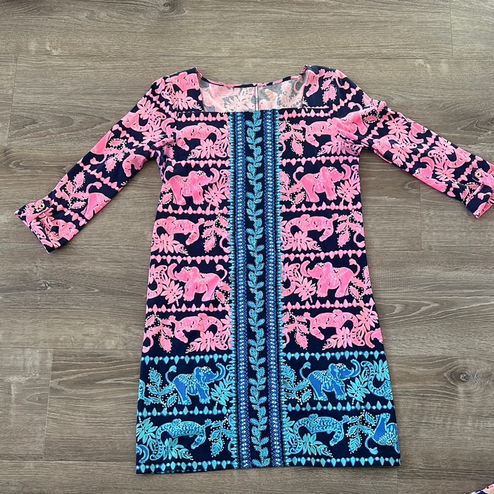 Lilly Pulitzer Pink and Blue Elephant Dress
